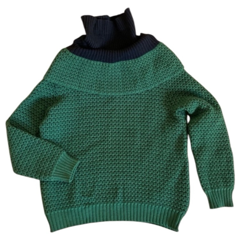 Emerald green wool dragon scale unique turtleneck